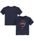 ფოტო #1 პროდუქტის Toddler Boys and Girls Navy New England Patriots Football Wordmark T-shirt