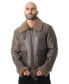 ფოტო #3 პროდუქტის Men's Shearling Belted Pilot Jacket, Vintage Cashmere Curly Wool