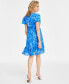 Фото #2 товара Petite Floral-Print Ruffled-Hem Wrap Dress, Created for Macy's