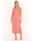 ფოტო #4 პროდუქტის Pontee One Shoulder Pleated Midi Dress