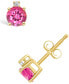 ფოტო #2 პროდუქტის White Topaz (5/8 ct. t.w.) and Diamond Accent Stud Earrings in 14K Yellow Gold or 14k White Gold (Also in Pink Topaz)