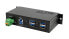 Exsys USB 3.2 HUB 4-Port extern inkl.Kabel mit Kabel und Din-Rail Kit