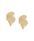 Women's Gold Textured Leaf Drop Earrings