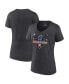 ფოტო #2 პროდუქტის Women's Heather Charcoal Houston Astros 2022 World Series Champions Locker Room Plus Size V-Neck T-shirt