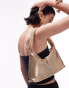 Фото #1 товара Topshop Solana chainmail slouchy shoulder bag in gold