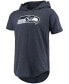Фото #3 товара Men's College Navy Seattle Seahawks Primary Logo Tri-Blend Hoodie T-shirt