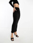 Fashionkilla sculpted column maxi skirt co-ord in black