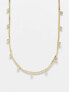 Фото #1 товара Pieces 18k plated necklace with rhinestone detail in gold