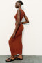 Фото #4 товара Длинное платье с фигурным вырезом ZARA