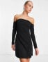 Фото #4 товара River Island bardot shift mini dress in black