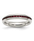 Фото #1 товара Stainless Steel Polished 4mm January Dark Red CZ Ring