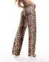 Фото #4 товара Fashionkilla super soft wide leg trousers co-ord in leopard print