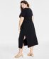 Фото #2 товара Trendy Plus Size Side-Tie Knit Midi Dress, Created for Macy's