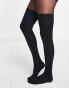 ASOS DESIGN mock over the knee tights with bum and tum support in black Черный, L - EU 44-46 - фото #4