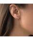 Cubic Zirconia Round and Baguette Ear Climbers in Sterling Silver