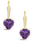 Gemstone Leverback Earrings in 10K Yellow Gold