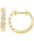 ფოტო #3 პროდუქტის Diamond Twist Small Hoop Earrings (1/10 ct. t.w.) in 10k Gold