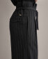 Petite Striped Cropped Paperbag-Waist Pants