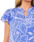 Women's Tropical Tie-Neck Flutter-Sleeve Blouse