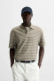 STRIPED TEXTURED POLO SHIRT