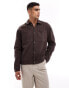 ASOS DESIGN oversized heavyweight button through jersey jacket with pocket detail in brown Sealbraun, M - Chest 40 - фото #1