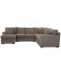 Фото #8 товара CLOSEOUT! Loranna 3-Pc. Fabric Sectional with Chaise, Created for Macy's