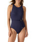 Фото #1 товара Tommy Bahama 298792 Cable Beach High Neck Belted One Piece Swimsuit size 8