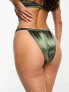 South Beach ruched side bikini bottom in high shine green