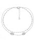 ფოტო #1 პროდუქტის Double Row Cubic Zirconia Hamsa Hand and Evil Eye Anklet in Silver Plate