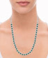Emerald (4 ct. t.w.) & Diamond (4 ct. t.w.) Halo 17" Collar Necklace in 14K White Gold (Also in Ruby & Sapphire)