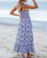 Women's Ornate Print Smocked Tie Strap Beach Dress