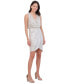 Women's Cowlneck Sleeveless Faux-Wrap Sequin Dress