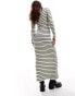 Фото #3 товара Stradivarius knitted maxi dress in stripe