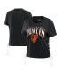 ფოტო #1 პროდუქტის Women's Black Baltimore Orioles Side Lace-Up Cropped T-shirt