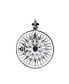 ფოტო #3 პროდუქტის Round Medallion Navigation Direction Large Celtic Fleur De Lis Nautical Rose Compass Pendant Necklace For Women Graduation Oxidized Sterling Silver