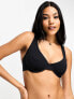 ASOS DESIGN Fuller Bust Marina nylon blend smoothing underwire bra in black