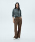 ფოტო #2 პროდუქტის Women's Elastic-Waist Straight Pants