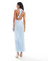 Фото #2 товара ASOS DESIGN textured lace halter neck maxi dress in baby blue