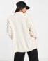 Фото #4 товара Brave Soul Tall jenner longline cable knit cardigan in ivory