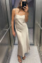 Фото #6 товара Платье-комбинация с бретелями и бусинами ZARA