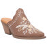 Dingo Wildflower Floral Embroidered Round Toe Mule Booties Womens Brown Dress Ca