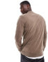 Фото #4 товара Selected Homme half zip long sleeve polo shirt in tan