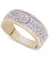 Men's Diamond Circle Cluster Notched-Edge Ring (3/4 ct. t.w.) in 10k Gold