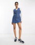 Фото #8 товара ASOS DESIGN denim vintage mini dress with button through in midwash blue