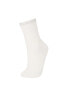 Kadın 3'lü Pamuklu Uzun Çorap B8467axns