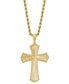 Фото #1 товара Men's Textured Cross 22" Pendant Necklace in 10k Gold