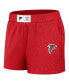 Women's Red Distressed Atlanta Falcons Waffle Knit Long Sleeve T-shirt and Shorts Lounge Set