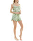 ფოტო #3 პროდუქტის Women's 2-Pc. Printed Ruffled Short Pajamas Set