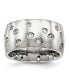 Stainless Steel Polished CZ 12mm Band Ring