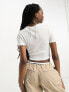 Weekday Mini rib crop top in white